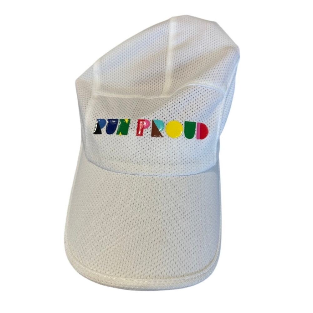 Brooks Run Happy Tempo Hat Freedom to Be You White Running Cap 'Run Proud' NWT
